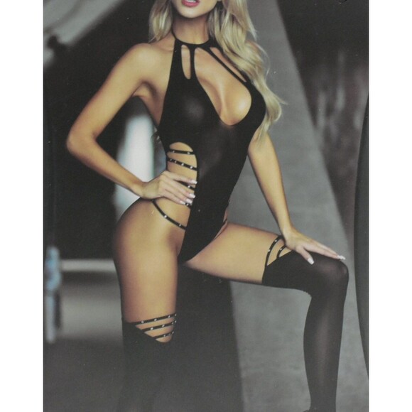 Bodysuit Women's Total Control Studded Sheer Body stocking, Bodysuit Women - Picture 1 of 4